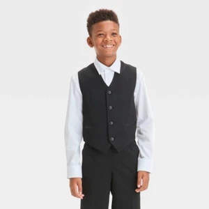 Boys' Tuxedo Suit Vest - Cat & Jack Black 12 - Picture 1 of 1