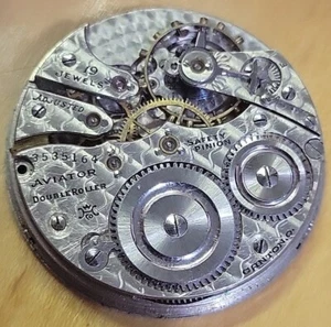 1916 Hampden Flieger Taschenuhrwerk 12s zur Reparatur - Bild 1 von 4
