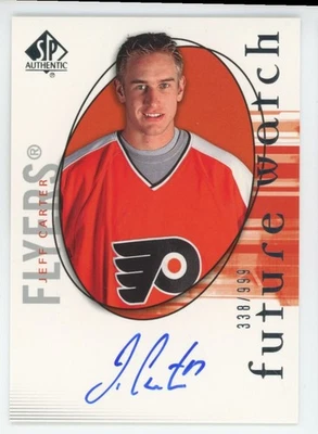 2005-06 SP AUTHENTIC Jeff Carter FUTURE WATCH RC ROOKIE AUTO /999 - Image 1 of 2