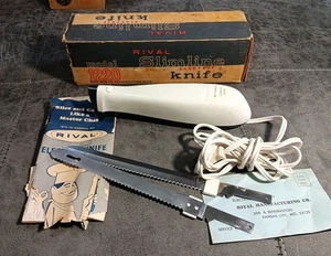 Vintage Rival Slim Line elektrisches Tranchiermesser Modell 1220 Made in USA FUNKTIONIERT - Bild 1 von 19