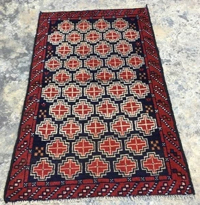 Afghan Rug, Vintage Mini Rug, Turkish Rug, Boho Rug, Oushak Design Rug 3x5 ft - Picture 1 of 8