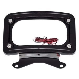 Motorcycle Curved License Plate Frame LED Running Light For Harley Road Stree... - Picture 1 of 6