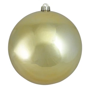 Northlight Shiny Champagne UV Resistant Shatterproof Christmas Ball Ornament 8" - Picture 1 of 2