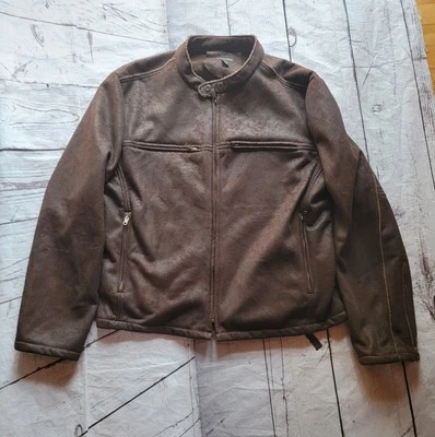 Men’s Large Vintage? Motorcycle Jacket Faux Suede and Fur Lightweight - Image 1 of 4