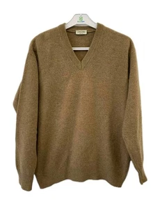 Gran Sasso Maglione Uomo Scollo a V Merino Ultrafine Cashmere Beige L/XL #32 - Foto 1 di 7