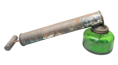 Vintage Hudson Bug Sprayer Insect Duster With Green Glass Canister 1950-1960 USA - Image 1 of 4