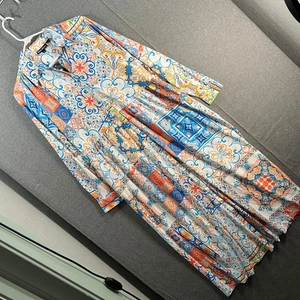 Tolani Collection Long Sleeve Knit Dress with Pockets Coral Geo Size Small - Picture 1 of 17