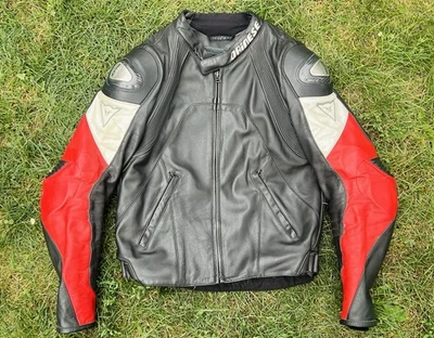 Dainese D-TEC Men’s Armored Leather Racing Jacket/Neck Bump/Size 52 (SM-MD) - Image 1 of 4