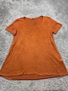 CP Shades Top Damen Medium Orange Leinen Kurzarm Bauern Lagenlook Tunika - Bild 1 von 9