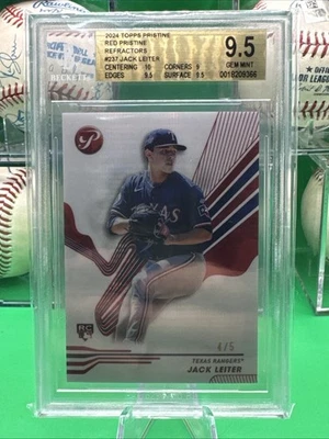 2024 Topps Pristine 237 Jack Leiter Red Refractor (RC) BGS 9.5 4/5 - Image 1 of 3