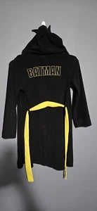 Batman Hooded Robe With Ears Kid Size Medium Attached Tie Gotham City Black Gift - Picture 1 of 3