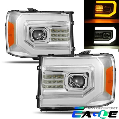 [Señal secuencial] Faros cromados GMC Sierra 1500/2500/3500HD 2007-2013 Foto 1 de 4