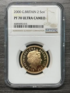 Great Britain 2000 2 Sovereign Gold NGC PF70 ULTRA CAMEO SKU#5939 - Picture 1 of 2