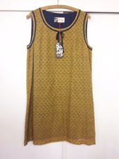 New Jaeger Boutique £99 Mustard Yellow Geo Silk Mix Sleeveless Shift Dress M