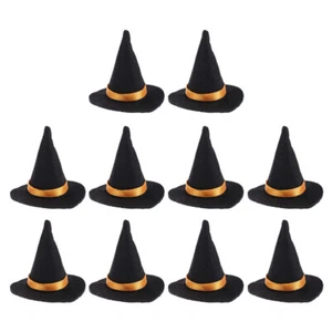 10 Pezzi Cappelli Strega Decorazione Bambino Miniatura Streghe Artigianato Halloween - Foto 1 di 12