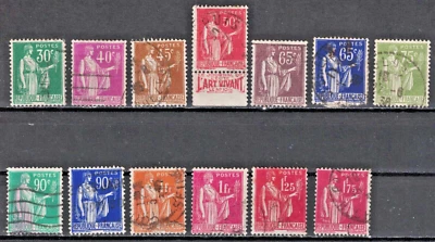 Francia:1932-39 SC#264-67,270-72,275-78,280,283 Usado Paz con Oliva Br AL2078 Foto 1 de 2