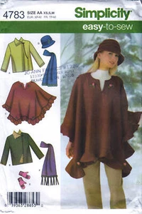 Modello da cucire semplicità facile da cucire 4783 giacca, poncho, sciarpa, cappello, guanti - Foto 1 di 2