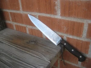 Cuchillo de chef de carbono vintage de 8" de la década de 1930 ** ANTON WINGEN - OTHELLO *** ALEMANIA - Imagen 1 de 10