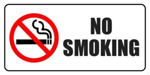 No Smoking decal / 1" x 2" -- Helmet locker window lunchbox -- funny -- comical - Picture 1 of 2