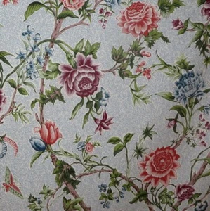 3,75 Yards Brunschwig + Folien "Kalamkari" Floral Baumwolle Dekorationsstoff aus Frankreich - Bild 1 von 6