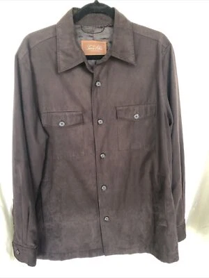 TASSO ELBA Men's Brown Polyester Lined Button Front Shirt Jacket Coat Size M - Image 1 of 4