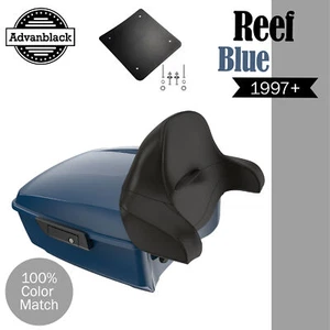 Almohadilla Advanblack Reef Blue Rushmore King Tour Pack para 97+ Harley/Softail - Imagen 1 de 13