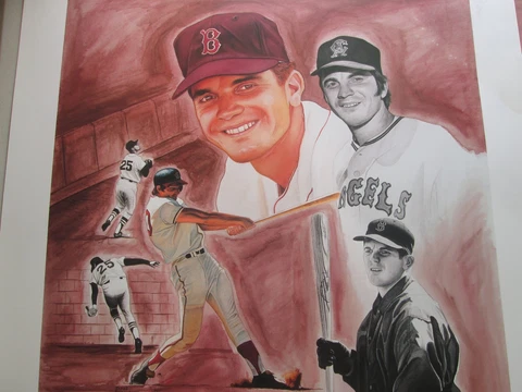 Tony Conigliaro Poster Lithograph EX-Vg Boston Red Sox 22X23 by James Fiorentino Cover