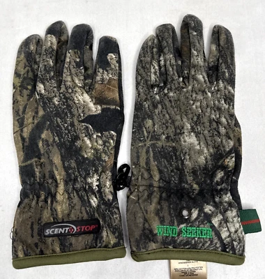 Mossy Oak Scent Stop WindSeeker Large Gloves  ~ Turkey Deer Bowhunting EUC! - Image 1 of 4