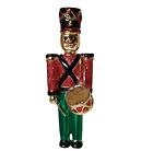 VINTAGE AJC TOY SOLDIER CHRISTMAS BROOCH Pin Gold Tone Drum Nutcracker Signed 3”