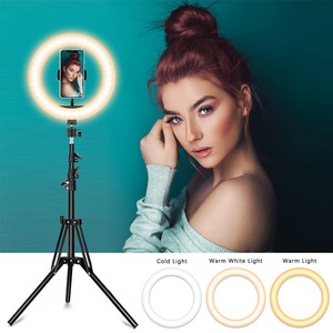 10''/12" LED Ring Light Dimmable Lighting Phone Selfie 2m Tripod Stand Uk Seller
