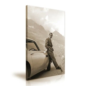 007 James Bond Aston Martin Sean Conne Sepia Druck Leinwand Wandbild ~ 5 Größen - Bild 1 von 7