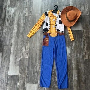 WOODY Disney’s Toy Story 4 BOYS Size Medium 7/8 Costume Outfit with Cowboy Hat - Picture 1 of 6