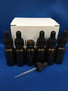 6 - 1/2 Oz Amber Glass Bottle with Glass Eye Dropper (15ml) - Pack of 6 - Picture 1 of 1