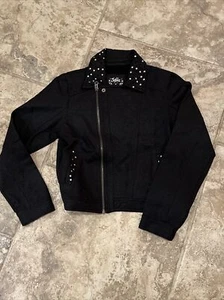 Justice Premium Girls Size 12 Black Jacket Zipper - Picture 1 of 12