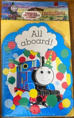 THOMAS & FRIENDS-BIRTHDAY INVITATIONS 3 PKGS 8 EA (24 TOTAL) W/ENVELOPES- NEW!! - Image 1 of 2