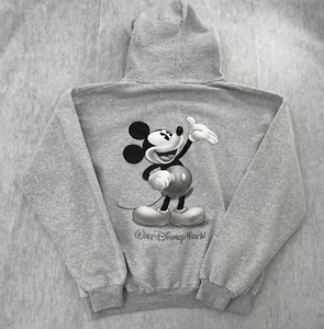 VINTAGE Walt Disney Sweater Adult Extra Large Gray Hoodie Mickey Mouse Mens XL - Picture 1 of 10