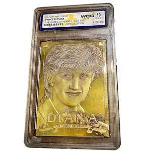Zwei - 1997 Princess Diana 23K Gold Karten (2) GRADED GEM-MINT 10 Limited Edition - Bild 1 von 9