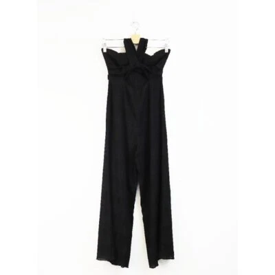 Tularosa Strapless Cutout Halter Tie Jumpsuit Gauzy Lightweight Black Small - Image 1 of 4