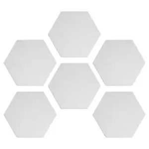 Hexagon Felt Board Tiles - Set of 6 Notice Memo Bulletin Boards with Push Pin... - Picture 1 of 8