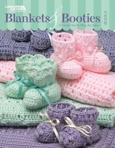 BLANKETS & BOOTIES for Baby ~ Crochet Pattern Book ~ 6 Sets Afghans & Shoes - Picture 1 of 8