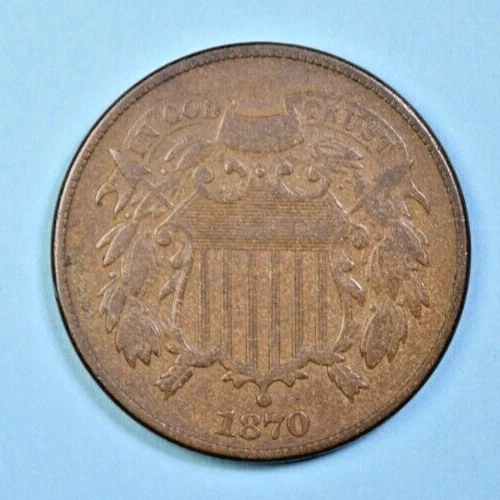 1870 TWO CENT ~ NICE XF!  INV#1 - Image 1 of 2