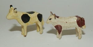 Vtg Erzgebirge Germany Putz Miniature Toy Carved Covered Farm Wagon & Horses - Picture 1 of 4