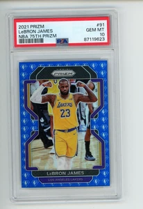 2021-22 Prizm LeBron James #91 NBA 75th Anniversary Diamond Logo Prizm PSA 10 - Picture 1 of 2