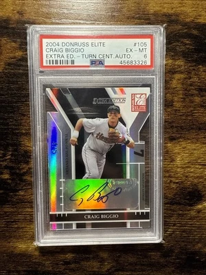 2004 DONRUSS ELITE EXTRA EDITION CRAIG BIGGIO AUTO TURN OF THE CENTURY /5 PSA 6 - Image 1 of 2