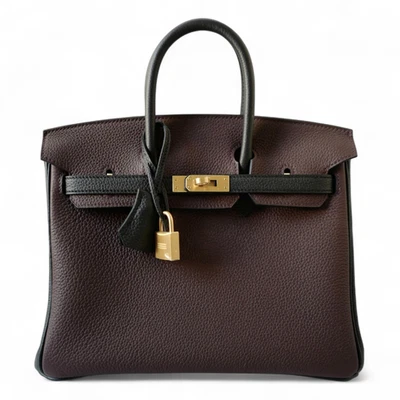 Hermès Birkin 25 HSS Rouge Noir Togo Cuero con Herrajes Dorados Sello K Foto 1 de 4