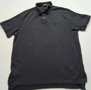 Polo Ralph Lauren Herren Schwarz Einfarbig Klassisch Baumwolle Polo Schwarz Logo XL Golf - Bild 1 von 13