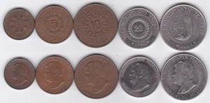 Turkmenistan - set 5 coins 1 5 10 20 50 Tenge 1993 VF / F Lemberg-Zp - Picture 1 of 1