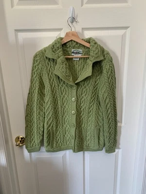 Aran Crafts Cardigan Cable Knit Sweater Ireland Merino Green Size XXS - Image 1 of 4