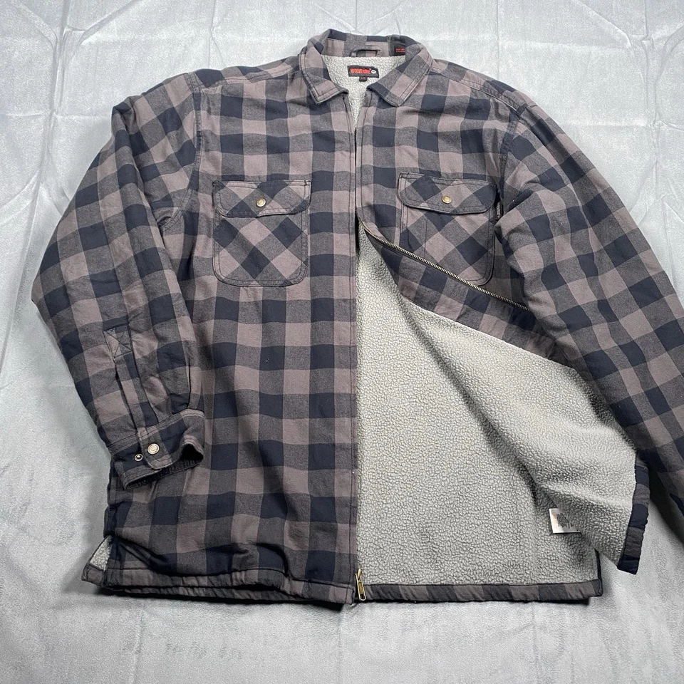 Chaqueta Wolverine Para Hombre Talla Grande Púrpura Franela Sherpa Forrada Cazadora Cuadros Foto 1 de 4