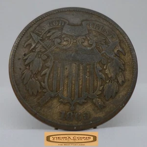 1869 Two-Cent Piece, 2 Cents Piece - #C51474NQ - Picture 1 of 2